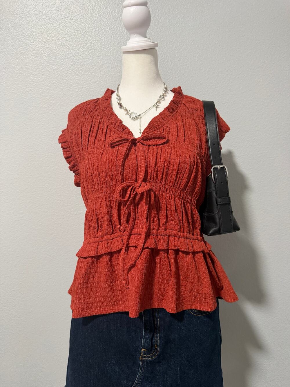 Time and Tru Ruffle Peplum Top